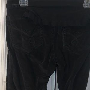 Black corduroy maternity pants